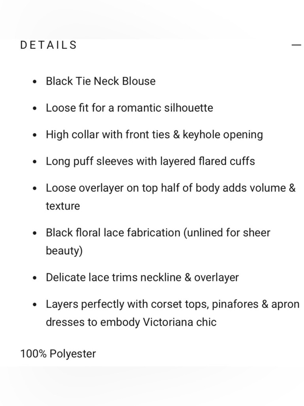 Disturbia Darkwave Tie Neck Lace Blouse - Picture 4 of 7